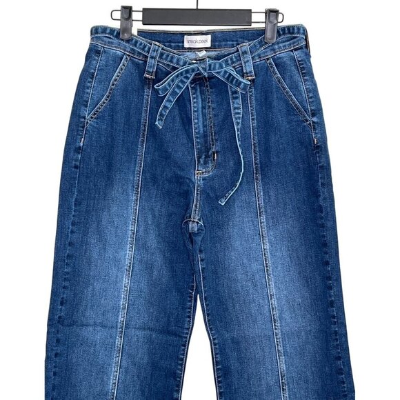 Sneak Peek High Rise Wide Leg Jeans with Tie Belt Medium Wash NWT Size 29 - Picture 6 of 12